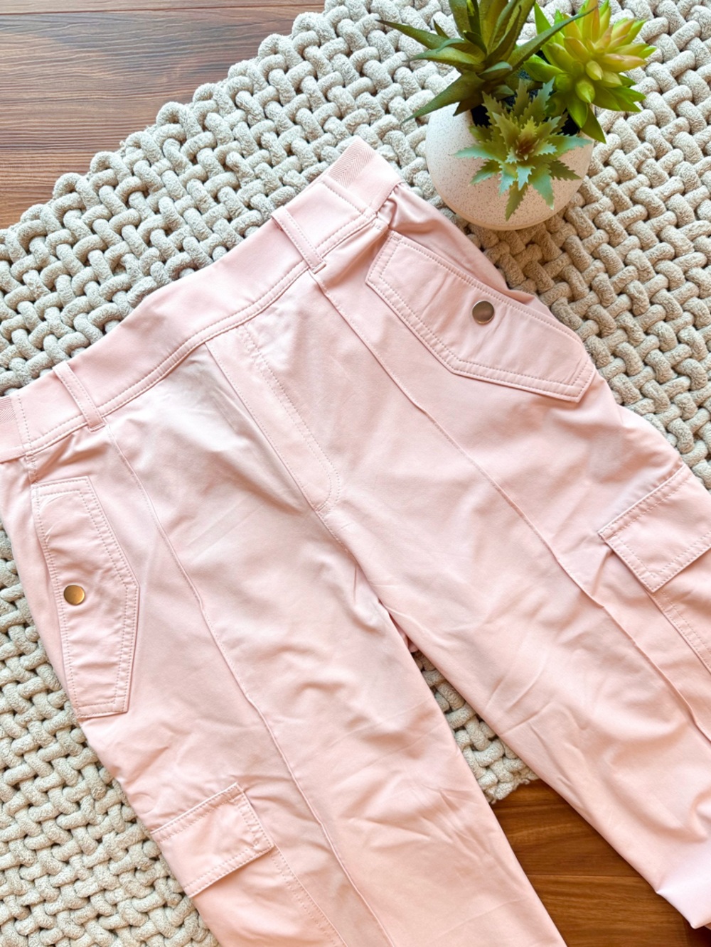 Athleta Light Pink Cargo Track Pants - Picture 3 of 16